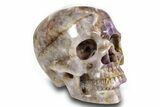 Realistic, Carved Chevron Amethyst Skull #378720-1